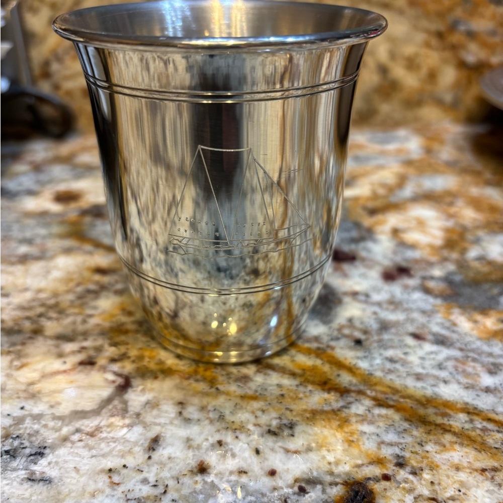 Salisbury Pewters Chesapeake Bay Cup with Sailboat Tumbler